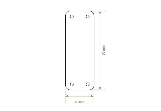 Läderetikett i äkta läder Model EP-M59